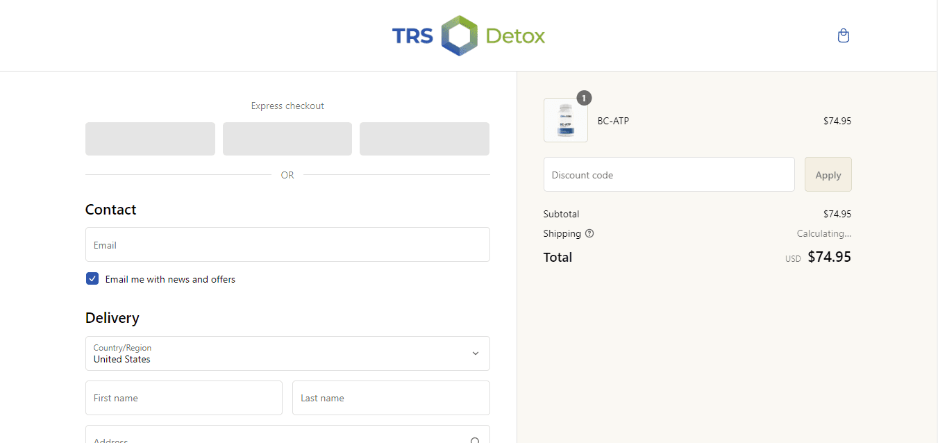 How to apply Trs Detox coupon code